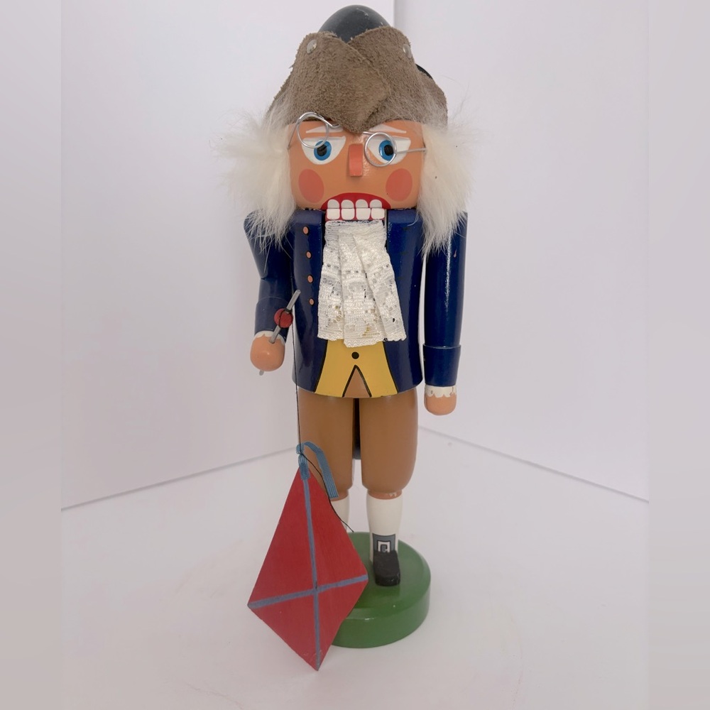 Benjamin Franklin Nutcracker Village Founding Father Inventor Christmas History